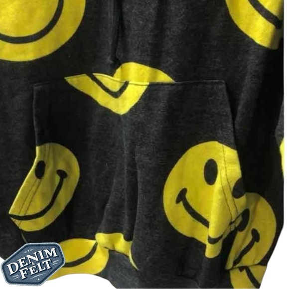 Aviator Nation Unisex Black/Yellow Smiley Repeat Relaxed Pullover Hoodie | EUC😀 - Picture 11 of 16